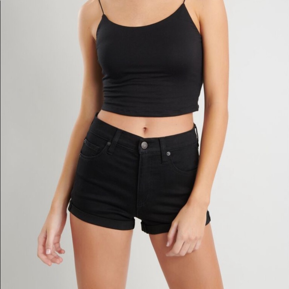 Blue Garage High Rise Denim Shorts